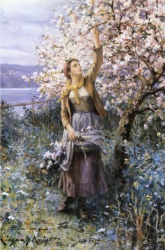 リンゴの花を集める同胞ダニエル・リッジウェイ・ナイト Oil Paintings